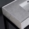 Modern Marble Design Ceramic Console Sink and Matte Black Base, 40